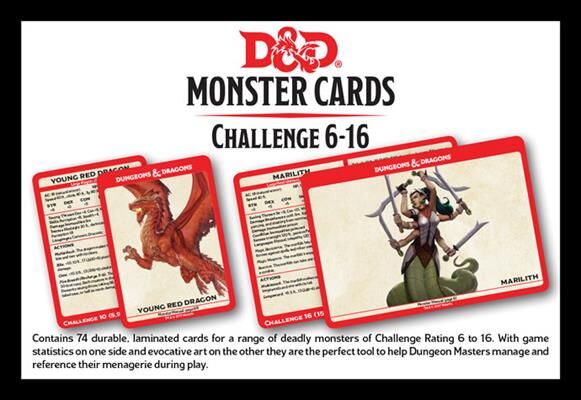 D&D Monster Kaarten - Challenge 6-16 (74 cards)