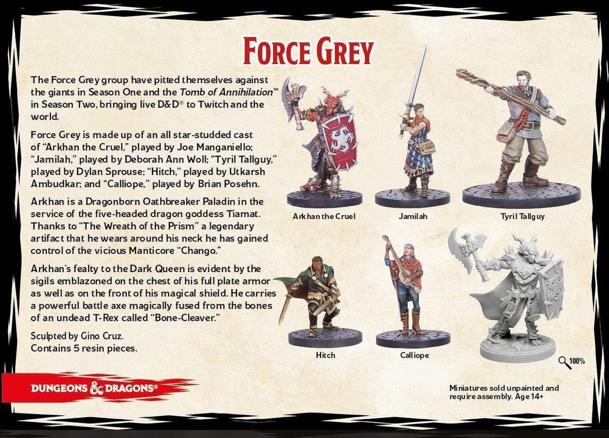 D&D Miniature Set - Force Grey (GaleForce Nine) - Draakestein -