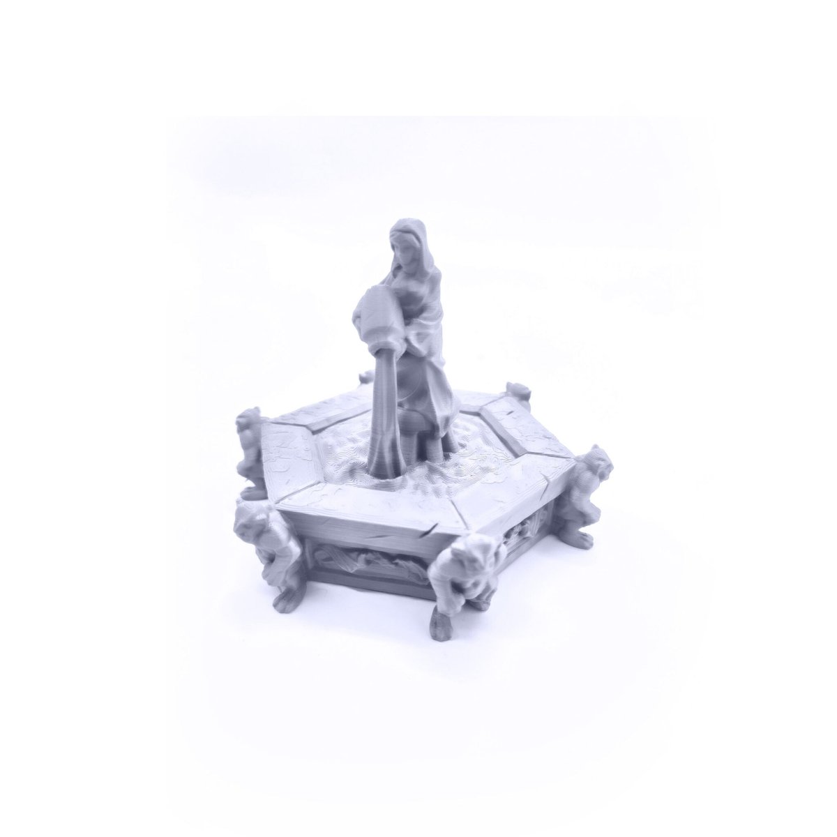 Fontein met Gargoyles en een vrouw (Huismerk) - Draakestein -