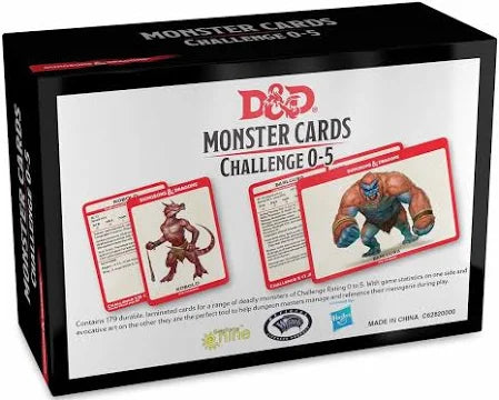 D&D Monster Kaarten - Challenge 0-5 (179 cards)